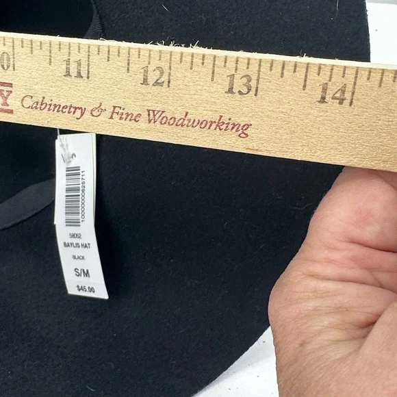 NWT Talula Baylis Hat Small Medium 100% Wool Black Wide Brim Aritzia - Picture 7 of 7